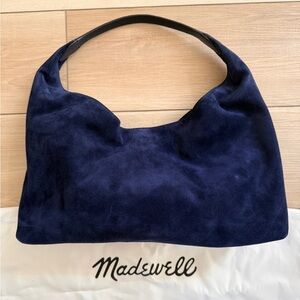 Madewell NWT Navy Suede Slouchy Shoulder Bag